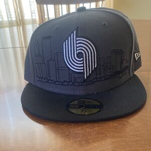 New Era 7 1/4 57.7 cm NBA Portland Trail Blazers Dark Grey City Design RARE
